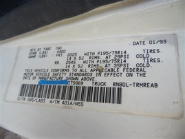 1993 TOYOTA PICK UP 2 DOOR WHITE 2.4 MT 2WD Z19697